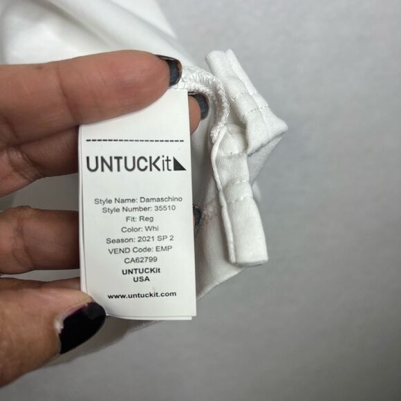 UNTUCKit Men's White Polo XL short sleeve Shirt resort business casual - Picture 9 of 13